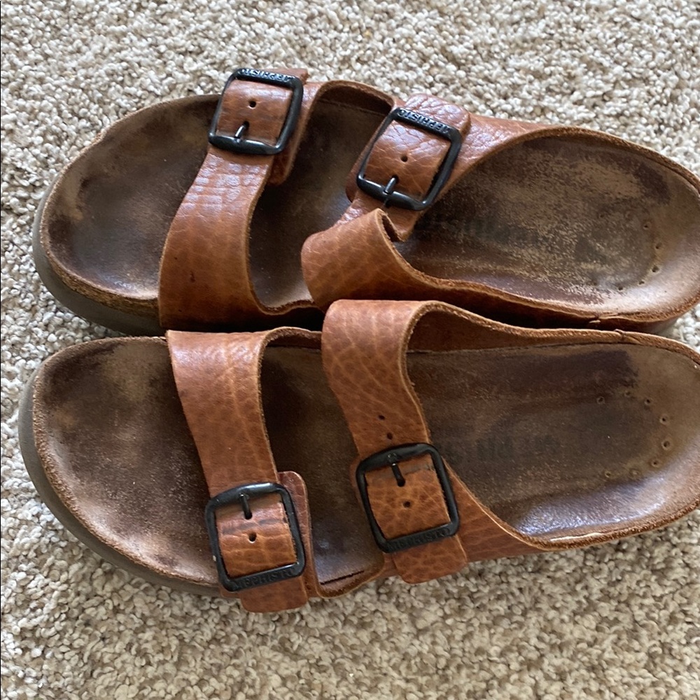 Mephisto Brown Leather Sandals